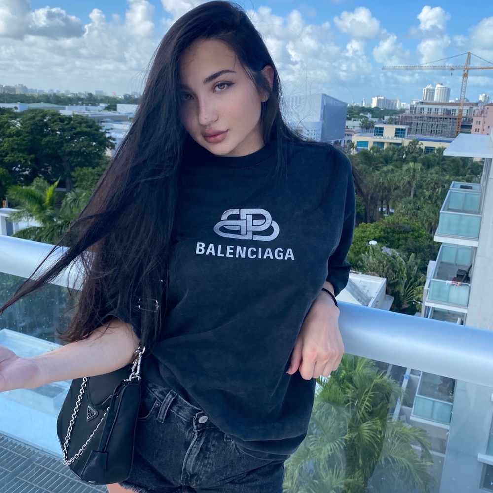 Oversized Balenciaga charcoal t shirt